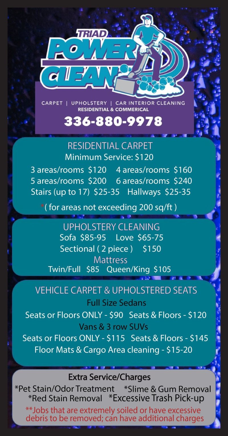 Triad Power Clean price list