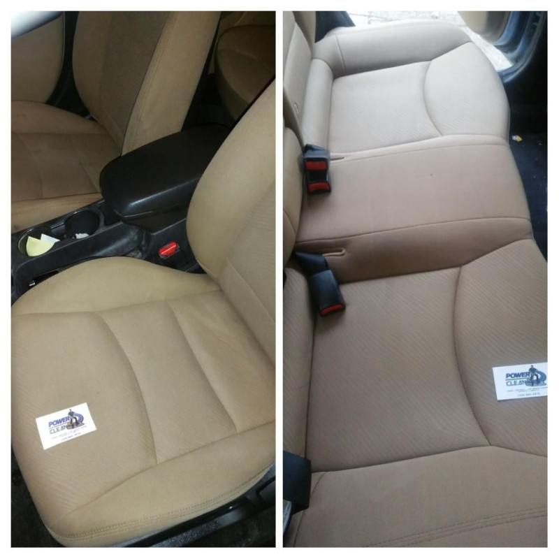 Car seats after an interior cleaning